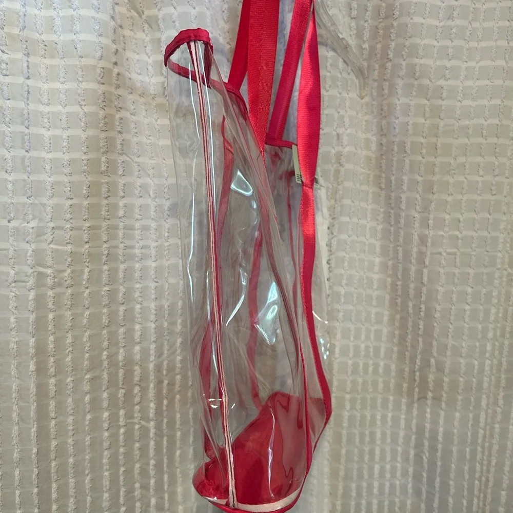 Clear Tote‎ Bag with Hot Pink Accents